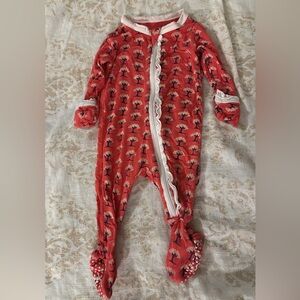Kickee Pants Red Tree Print Kids Footie